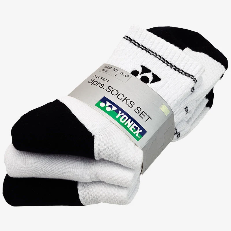 Yonex 8423 Assorted Crew Socks (Pack of 3)