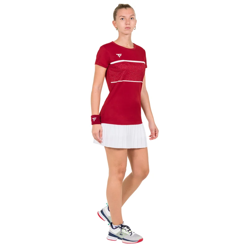 Team Tech T-Shirt Damen-Dunkelrot