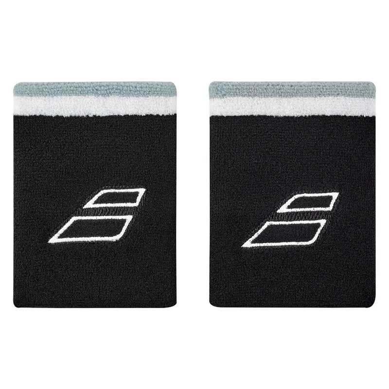 Babolat Terry Jumbo Wristbands (2-Pack, Black/White)