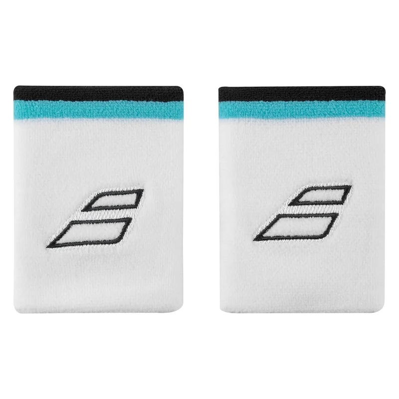 Babolat Terry Jumbo Wristbands (2-Pack, White/Estate Blue)