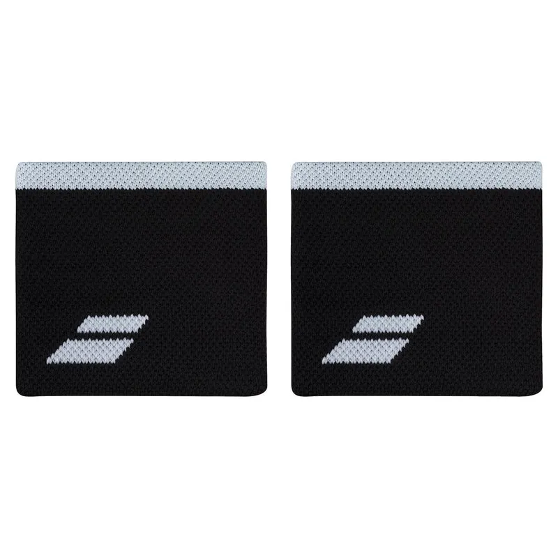 Babolat Logo Wristbands (2-Pack, Black/White)