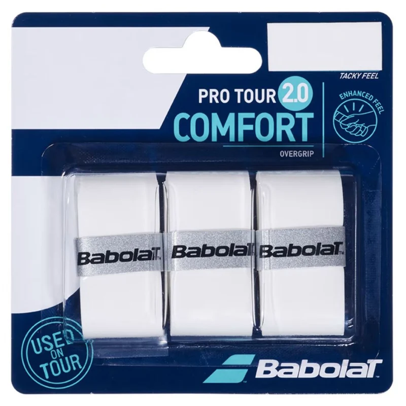 Babolat Pro Tour 2.0 Overgrip (3-Pack, White)