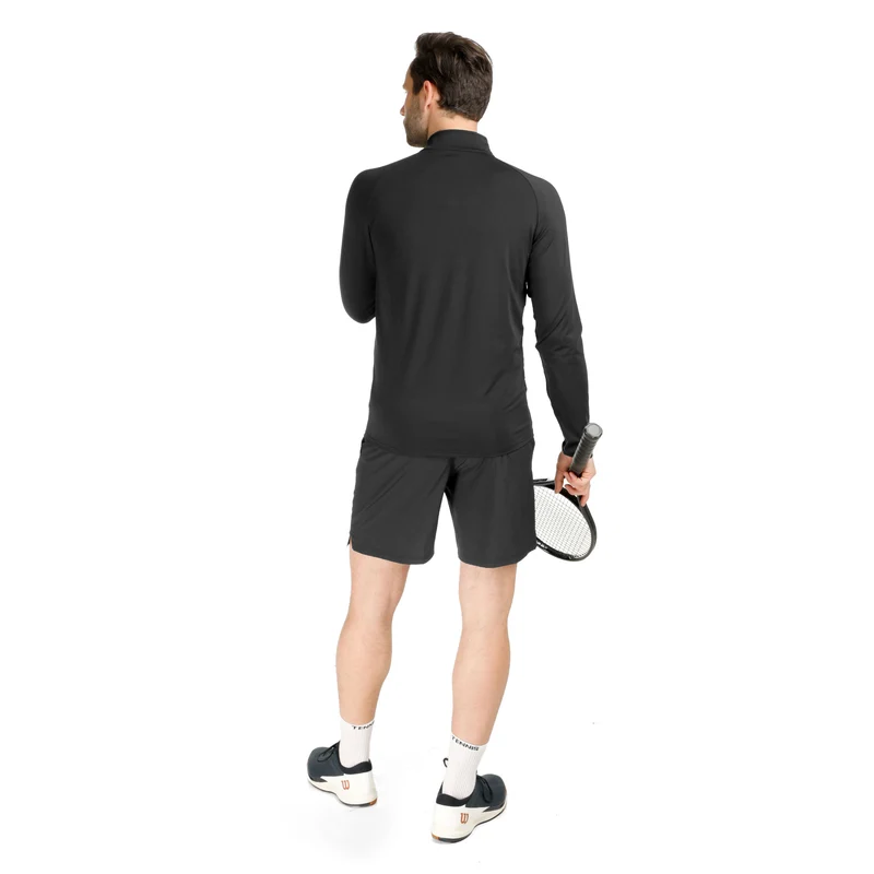 Big Serve 1/4 Zip Longsleeve Herren-Schwarz,Weiß