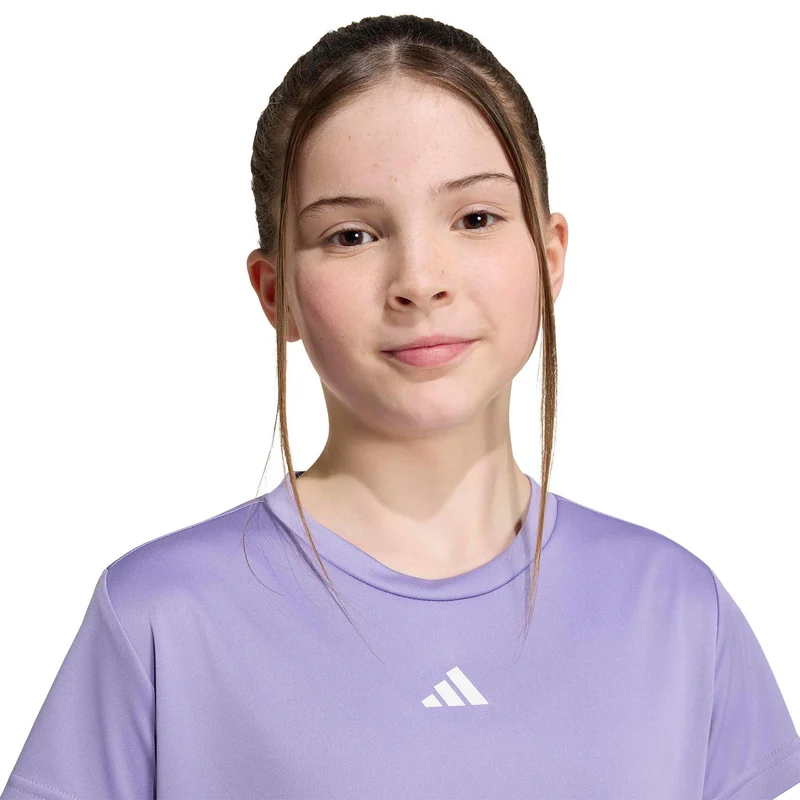 Essentials Training T-Shirt Kinder - flieder, weiß