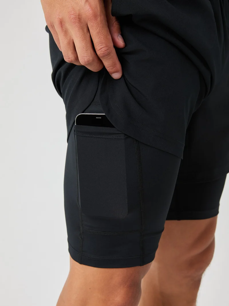 Bjorn Borg Borg 2 In 1 Shorts (Mens) - Black Beauty