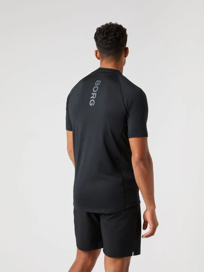 Bjorn Borg Borg Mock Neck T-Shirt (Mens) - Black Beauty