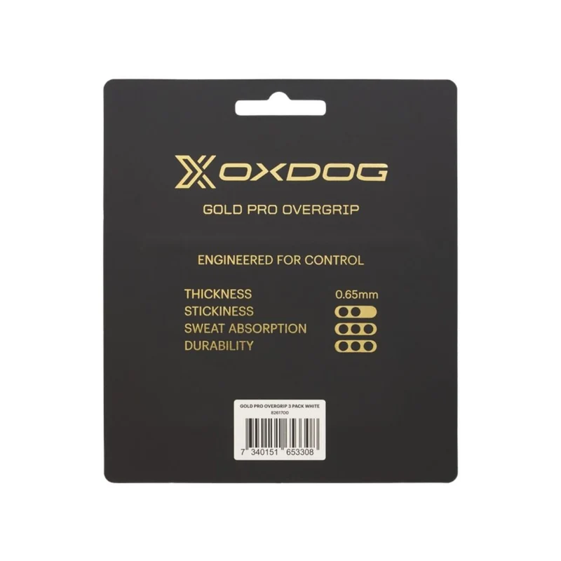 Oxdog Gold Pro Overgrips (3-Pack, White)