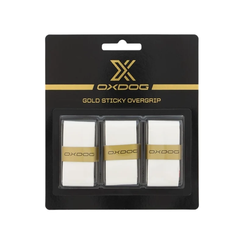 Oxdog Gold Sticky Overgrips (3-Pack, White)