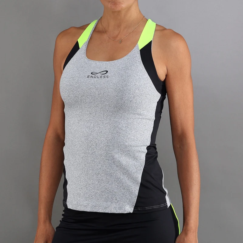 Grace Tank-Top Damen-Grau,Schwarz