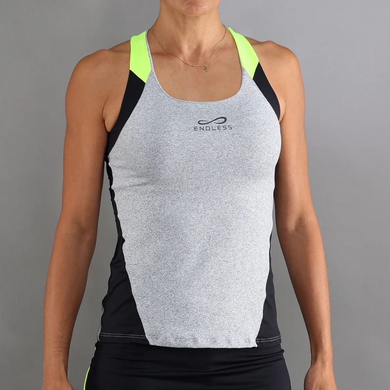 Grace Tank-Top Damen-Grau,Schwarz