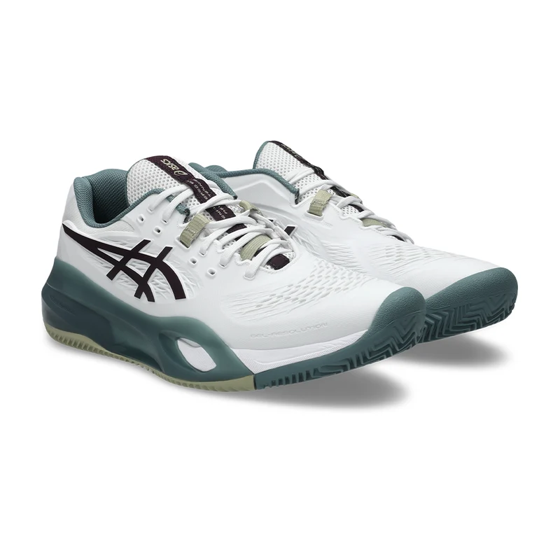 ASICS GEL RESOLUTION X Clay White/Green FW26 (Zapatillas)