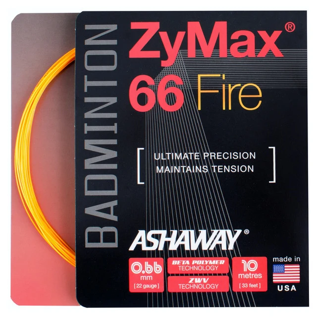 Ashaway Zymax 66 Fire Badminton String Set (10m)