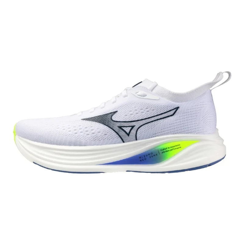 Mizuno Neo Zen Men Running Shoes (White/Estate Blue/Lightning Yellow)