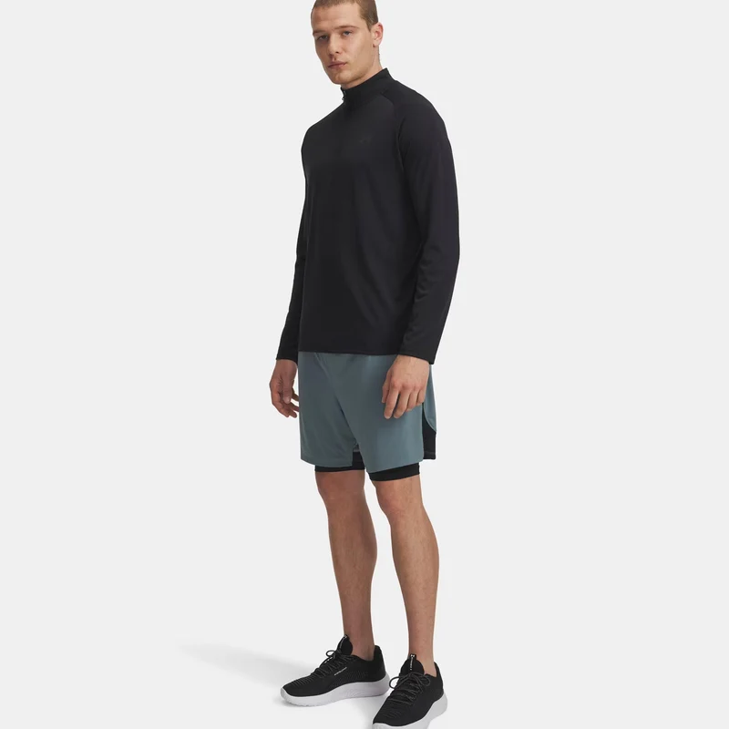 Tech Vent 2in1 Shorts Herren-blaugrau