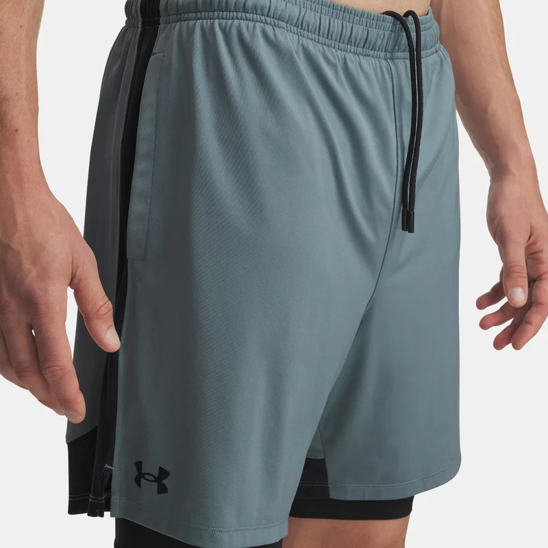 Tech Vent 2in1 Shorts Herren-blaugrau