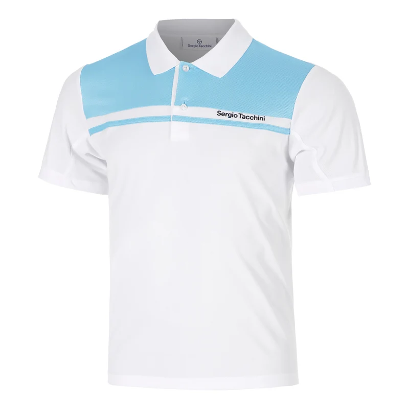 Riflesso PL Polo Herren - weiß, hellblau