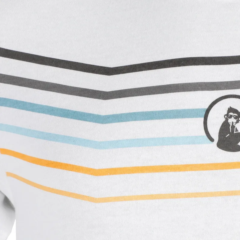 Endlessly Trainings Stripe T-Shirt Herren-Weiß,Mehrfarbig