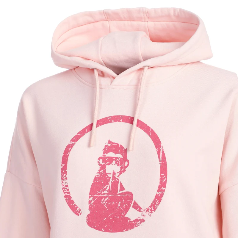 Endlessly Washed Out Oversize Hoody Damen-Rosa