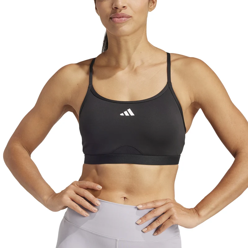 Aeroreact Training 3Stripes Sport-BH Damen - schwarz
