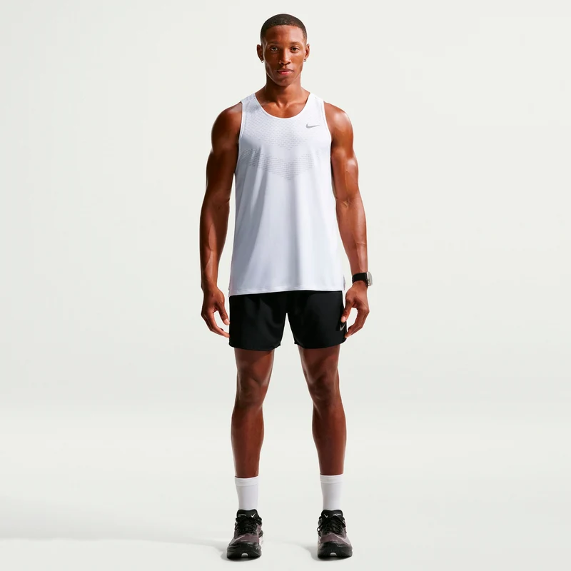Stride Laufshirt Herren - weiß, silber