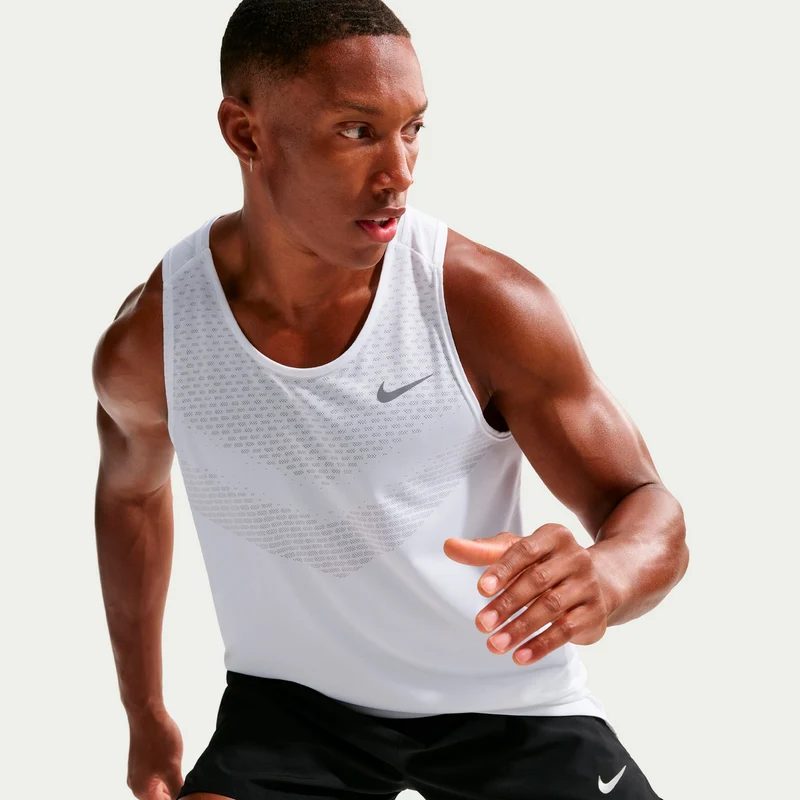 Stride Laufshirt Herren - weiß, silber