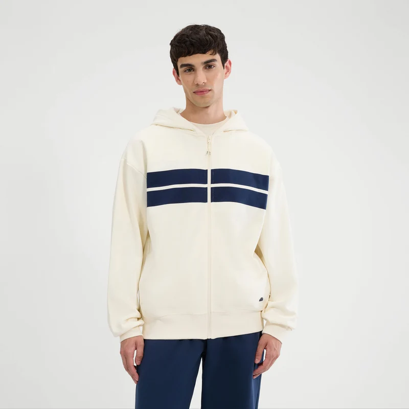Delenas Sweatjacke Herren-Creme,Dunkelblau