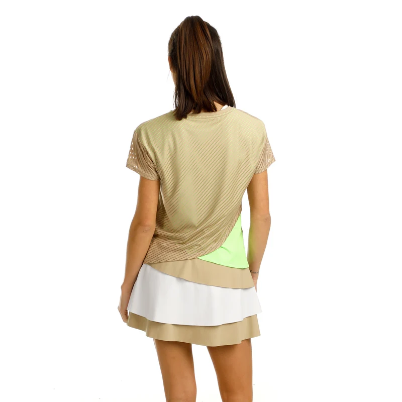 Wild Cross T-Shirt Damen-Beige,Neongrün
