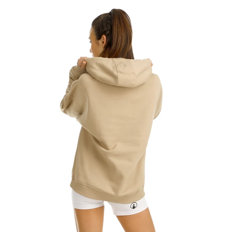 Wild Oversize Embroided Hoody Damen-Beige,Neongrün