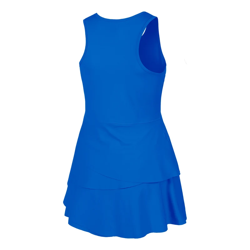 Flounce Kleid Damen - blau, weiß