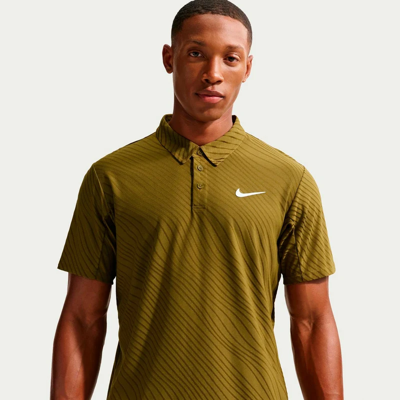 Jannik Sinner Court Dri-Fit Advantage Slam Polo Herren-oliv, weiß