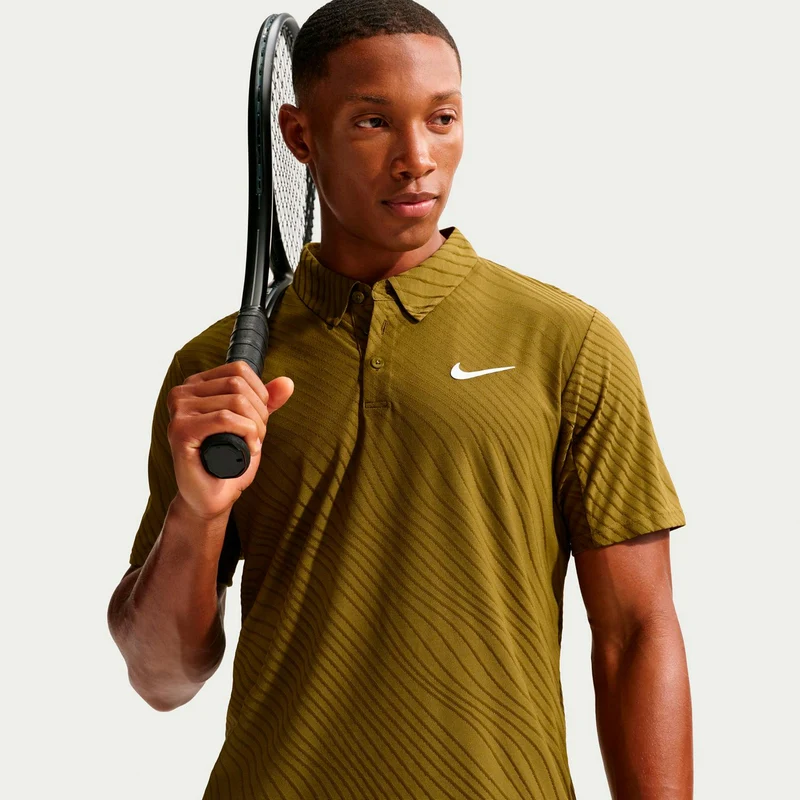 Jannik Sinner Court Dri-Fit Advantage Slam Polo Herren-oliv, weiß