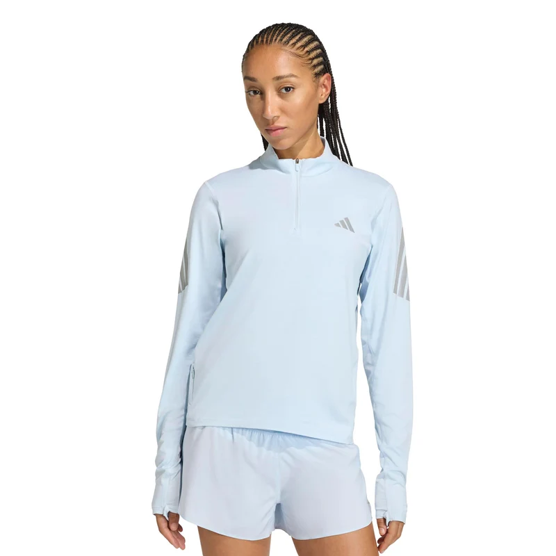adi365 Zip Laufshirt Damen-blaugrau
