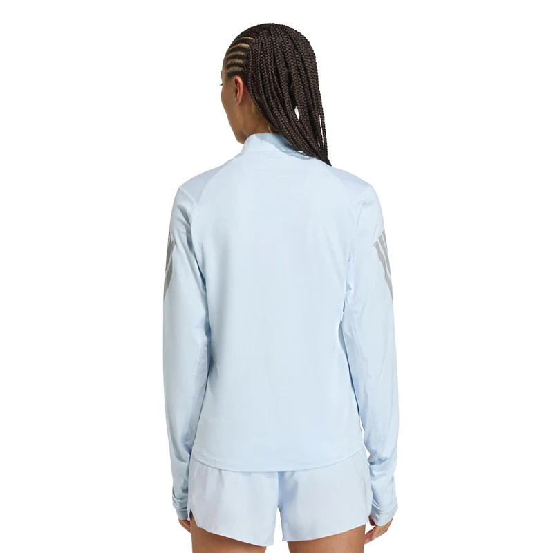 adi365 Zip Laufshirt Damen-blaugrau