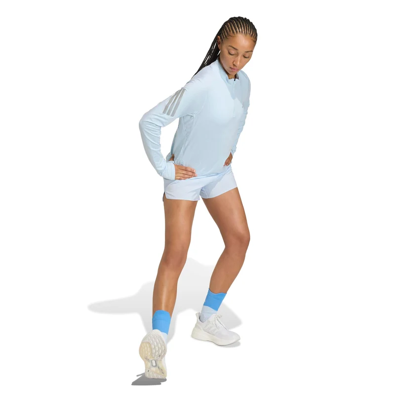 adi365 Zip Laufshirt Damen-blaugrau