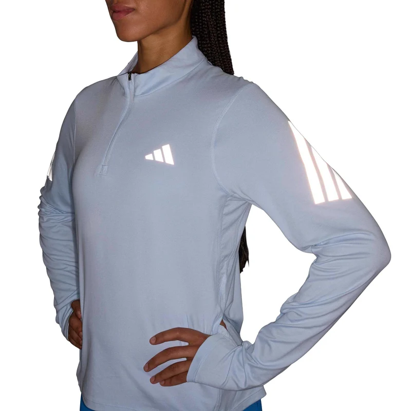 adi365 Zip Laufshirt Damen-blaugrau