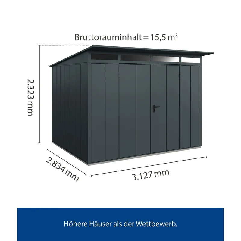 Set Berry Modern-P,Typ 3 Gerätehaus-Anthrazit