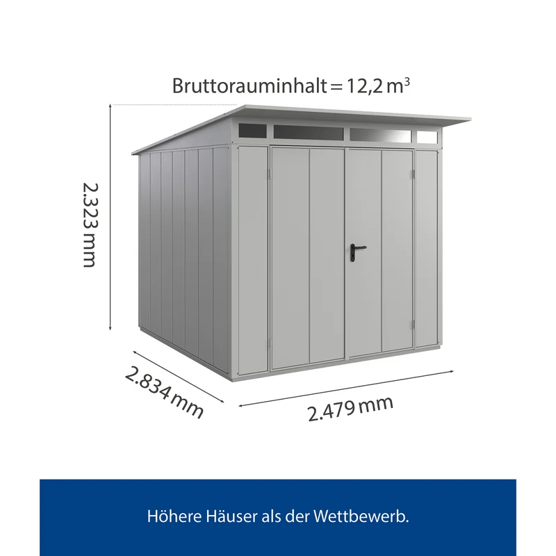 Set Berry Modern-P,Typ 2 Gerätehaus-Weißaluminium