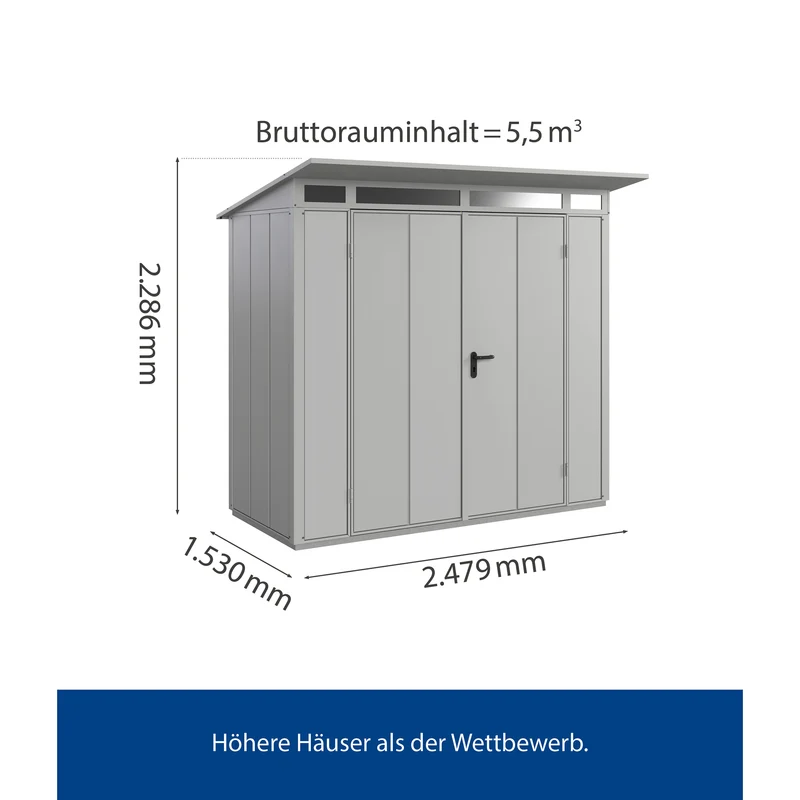 Set Berry Modern-P,Typ1 Gerätehaus-Weißaluminium