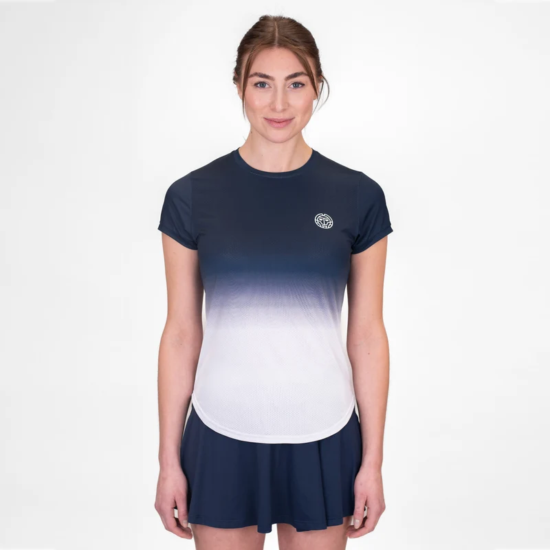 Crew Gradiant T-Shirt Damen-Dunkelblau,Weiß