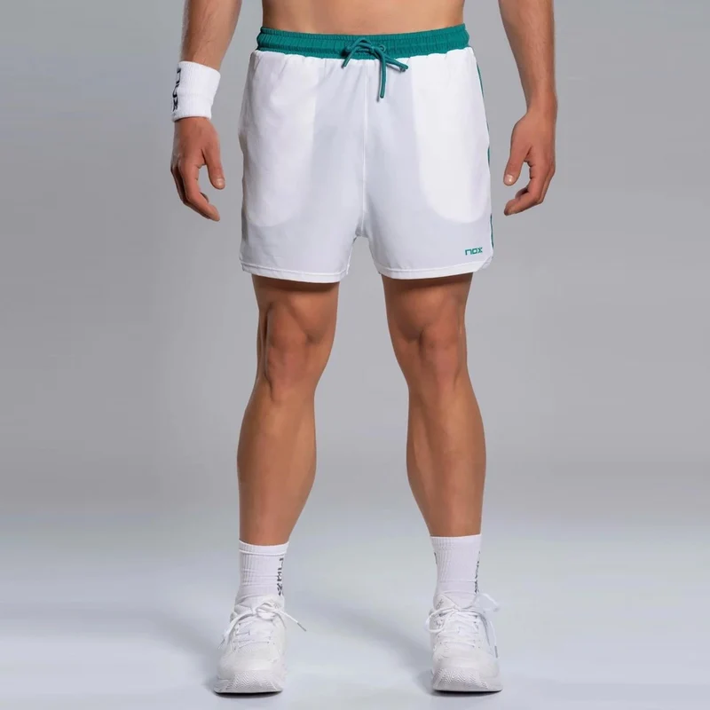 Pro Shorts Herren - weiß, blaugrün