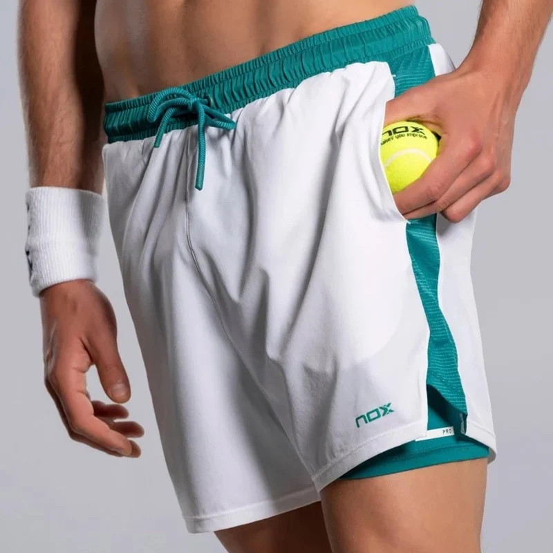 Pro Shorts Herren - weiß, blaugrün