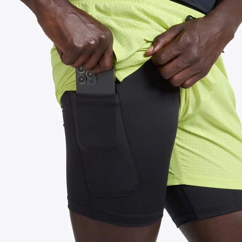 2in1 Shorts Herren - limette