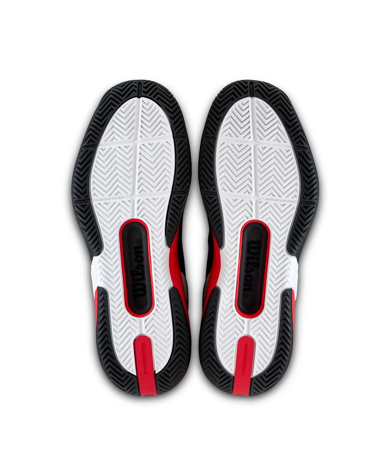 Wilson Rush Pro 5 All Court Tennis Shoes (Mens) - White/Bay/Fiery Coral