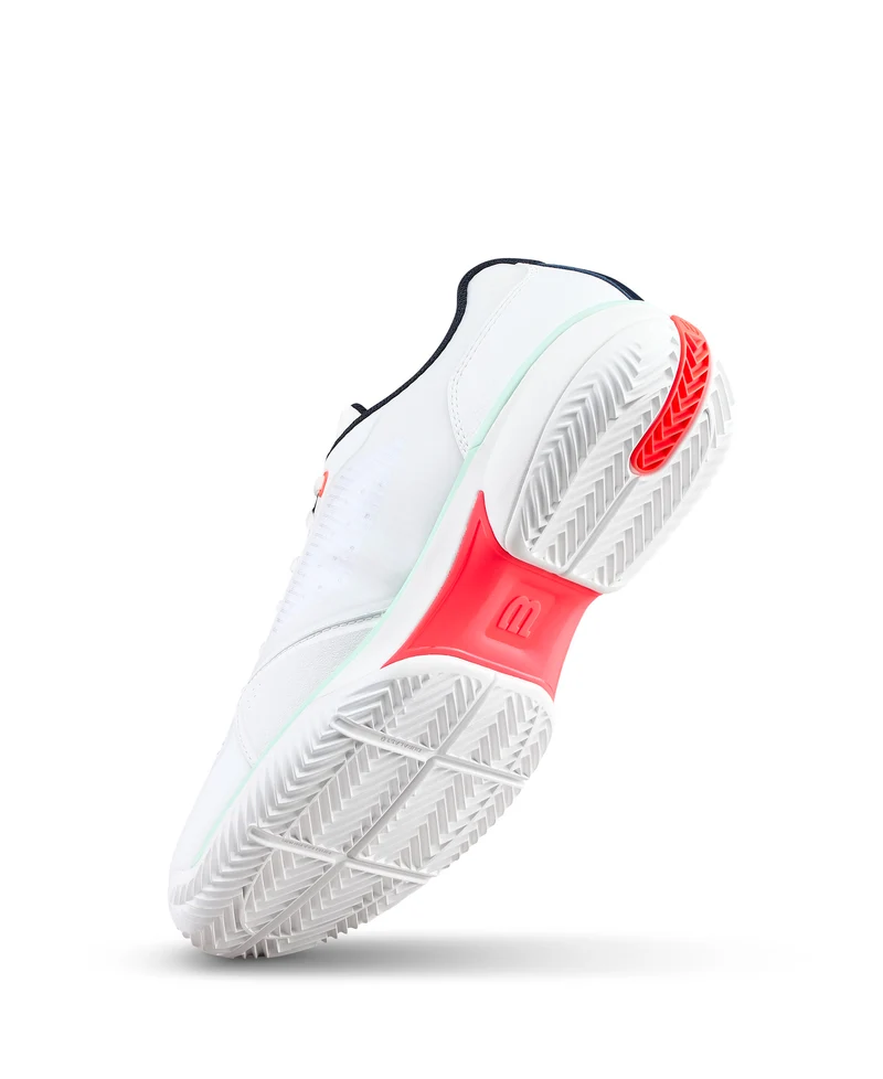 Wilson Rush Lite 5 All Court Tennis Shoes (Mens) - White/Bay/Fiery Coral