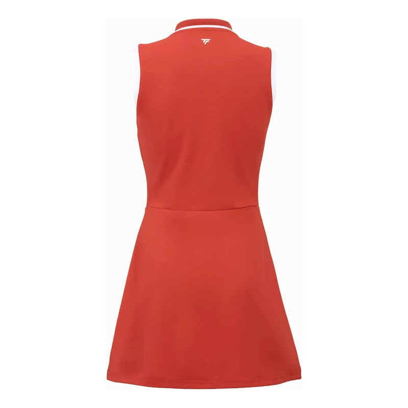 Tech Kleid Damen - rotorange, weiß