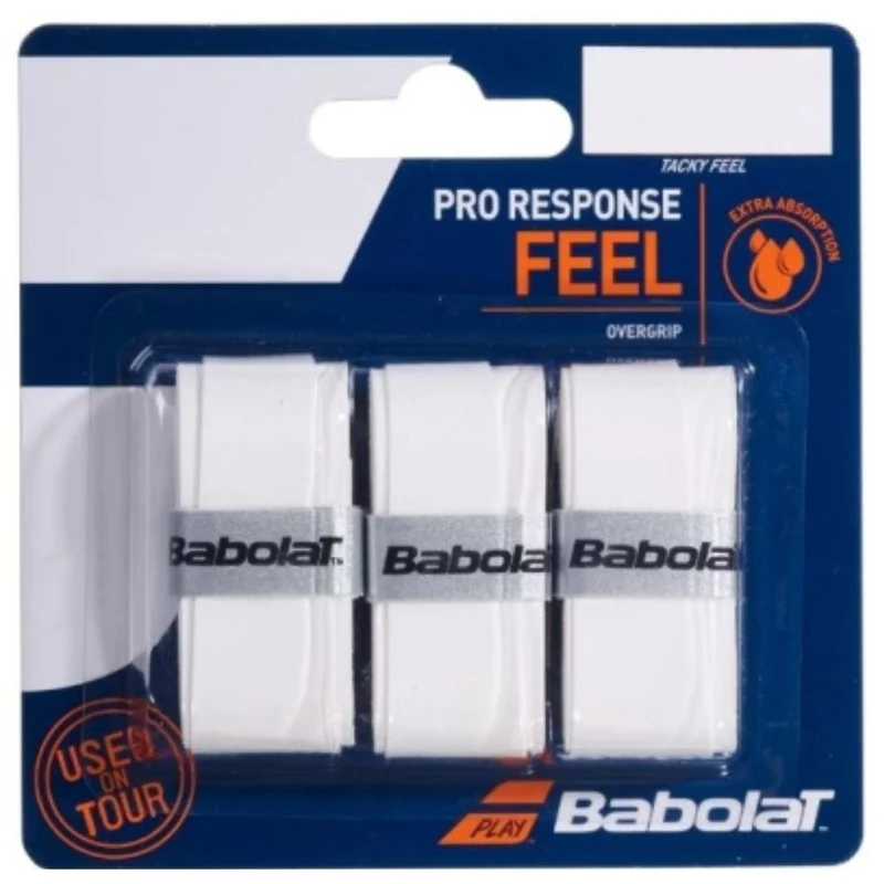 Babolat Pro Response Overgrip (White, 3-Pack)