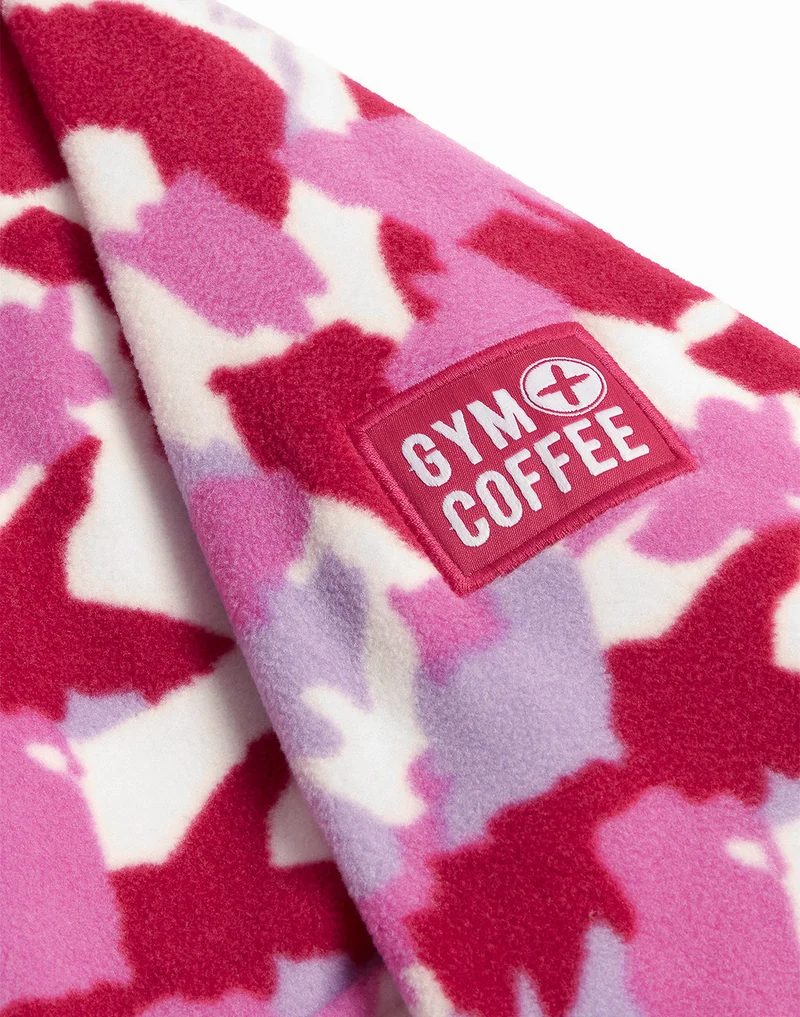 Gym+Coffee Snap Polar Fleece (Ladies) - Pink Pop Print