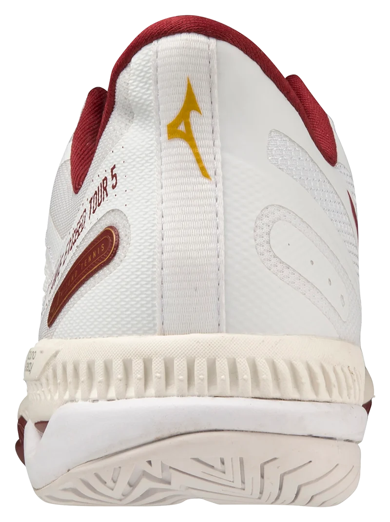 Mizuno Wave Exceed Tour 5 AC Women Padel Shoes (White/Cabernet/Papyrus)