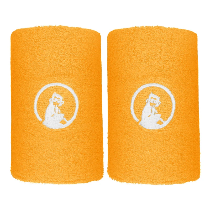 Glow Schweißband 2er Pack lang - orange, weiß