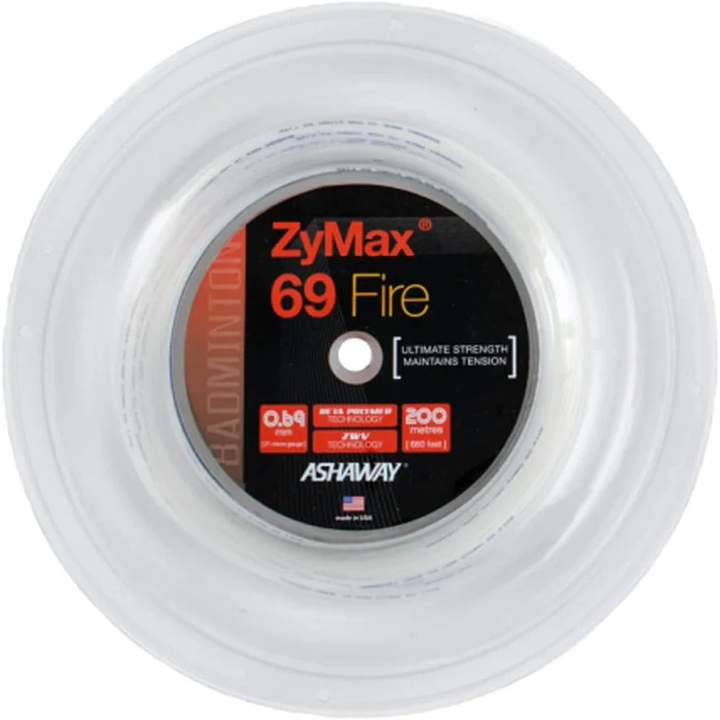 Ashaway ZyMax 69 Fire Badminton String Reel (0.69mm, 200m)